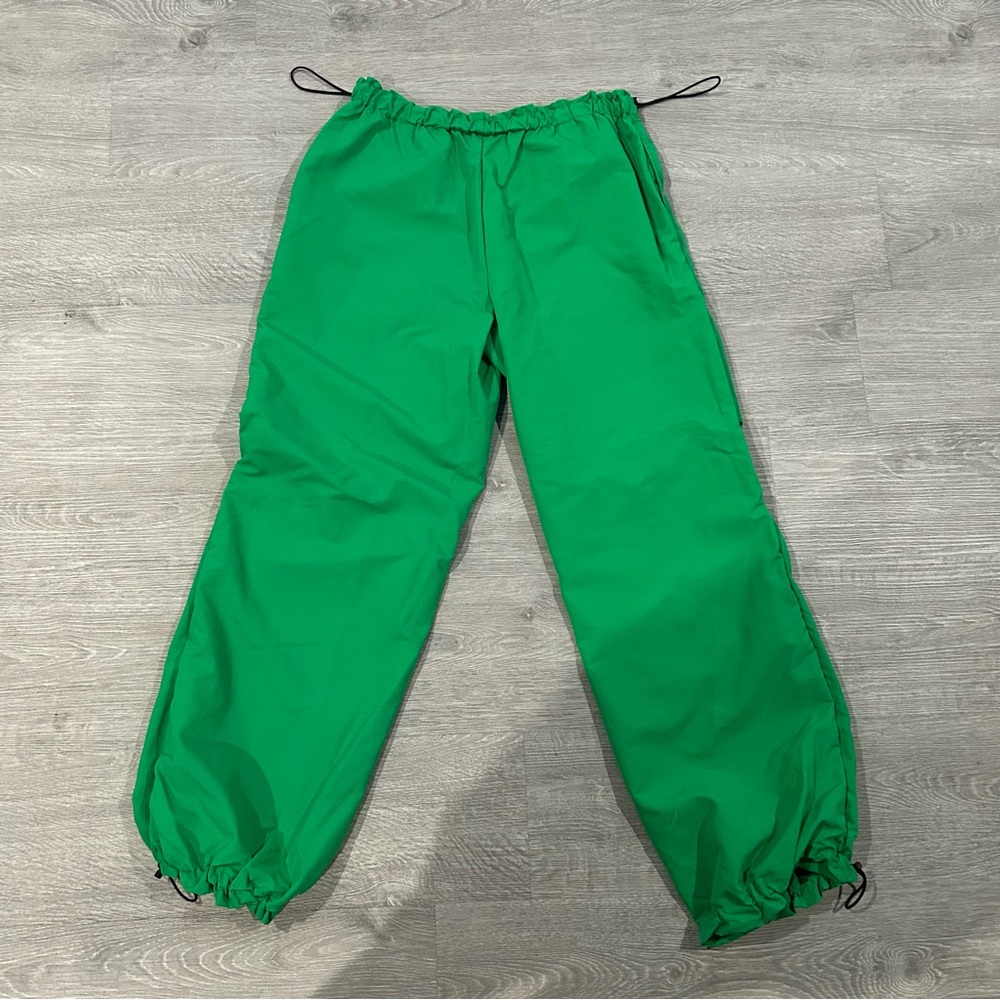 Vibrant Green Drawstring Pants - image 2